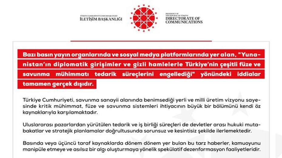 Dezenformasyonla Mücadele Merkezi, Türkiye'nin Savunma Tedarik Süreçlerine Yönelik İddiaları Reddediyor